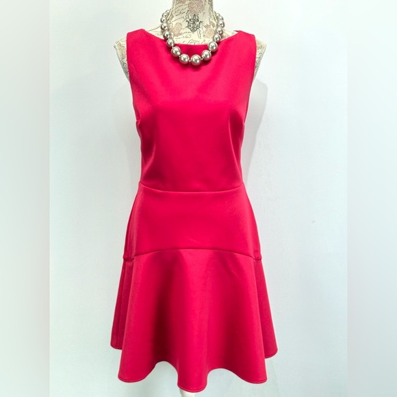 ALEXIA ADMOR Hot pink sleeveless fit and flare mini dress size M - Picture 1 of 14